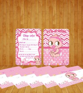 Thiệp mời sinh nhật Baby Girl