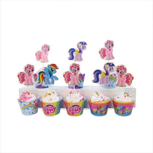Tem và Lót Ly Bánh Cupcake chủ đề Ngựa Pony