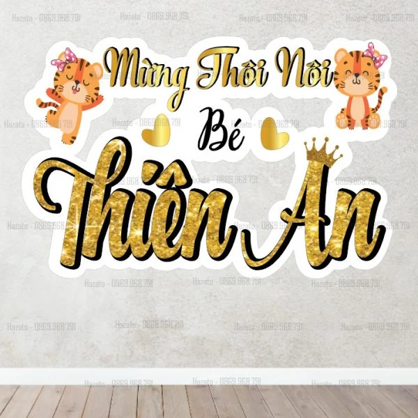 Bảng Treo Sinh Nhật - Mẫu Cho Bé Tuổi Hổ