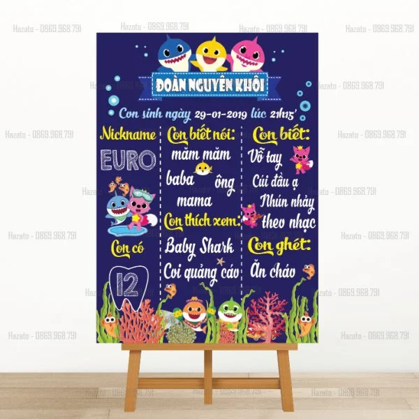 Bảng Thông Tin Chủ Đề Baby Shark